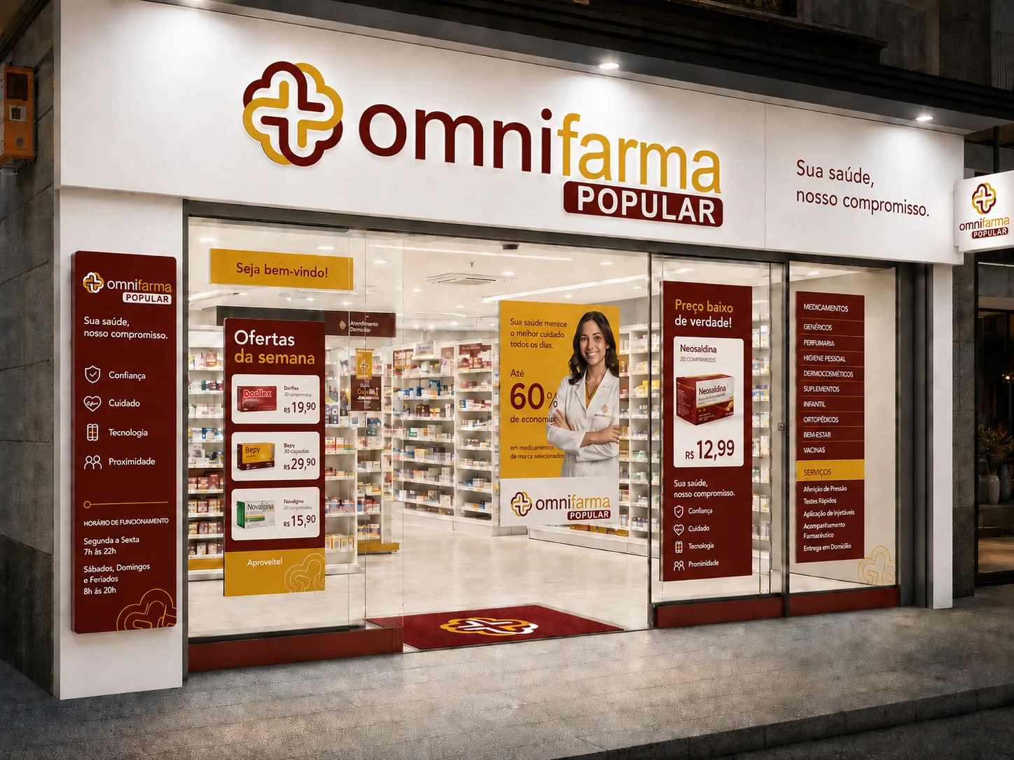 Fachada Omnifarma Popular